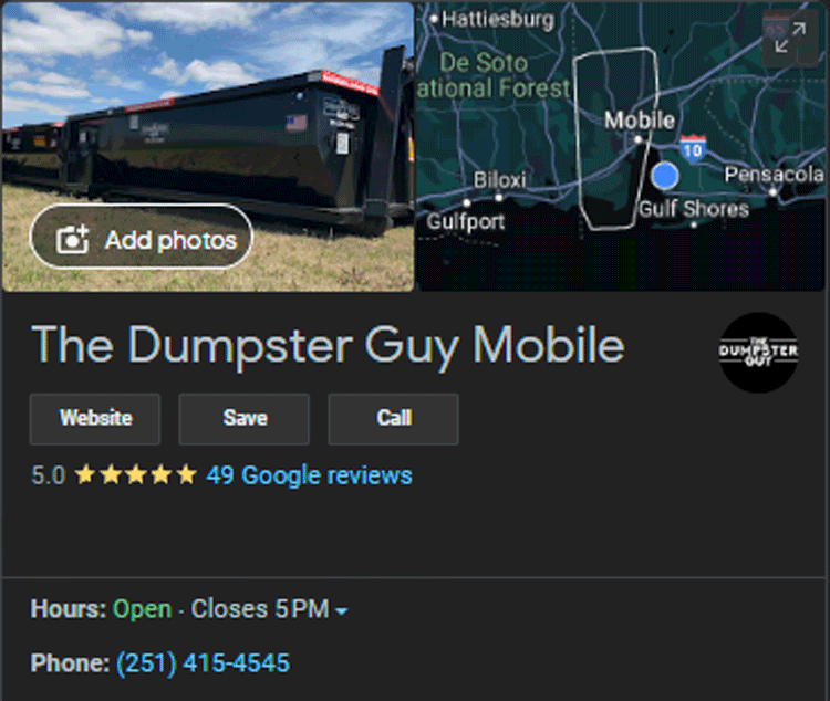 The Dumpster Guy Mobile Business Profile